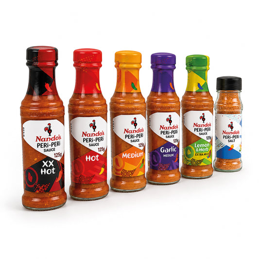 Peri-Peri Salt & Assorted Multi-Flavours Nando's Sauce 125g (Pack of 6)