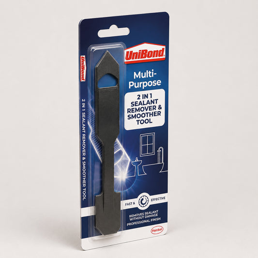 UniBond Sealant Remover and Smoother Tool, Easy-to-Use Sealant Finishing Tool, 2-in-1 Plastic Sealant Tool for Smoothing, Silicone Remover Tool, Black