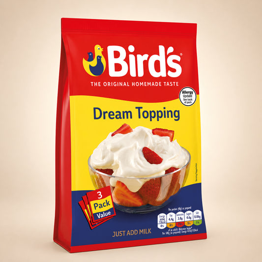 Bird's 452700 Dream Topping Sachet 3x36g, Aluminium, White