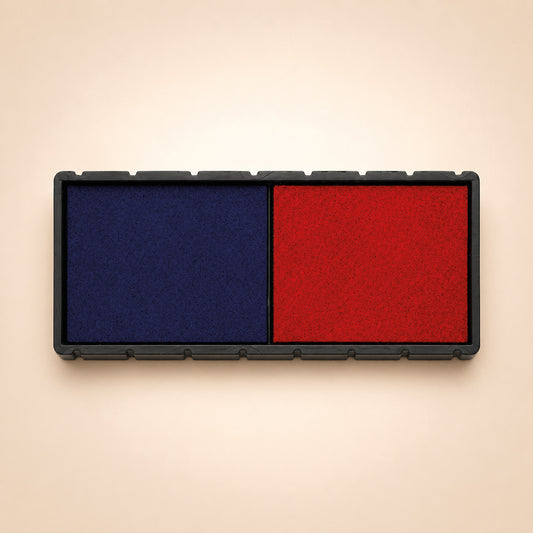 COLOP E/12/2 Blue/Red Replacement Pads - Pack of 2 | 107147 | Two Colour Ink Pads (Blue & Red) to Fit COLOP S120/WD