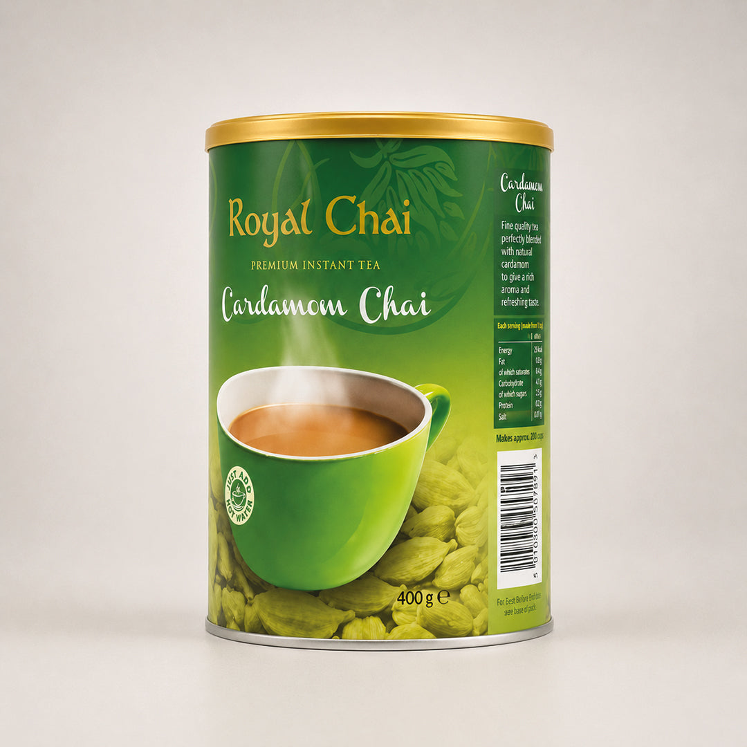 Royal chai Cardamom Chai Sweetened 400g Tub (Pack of 2)