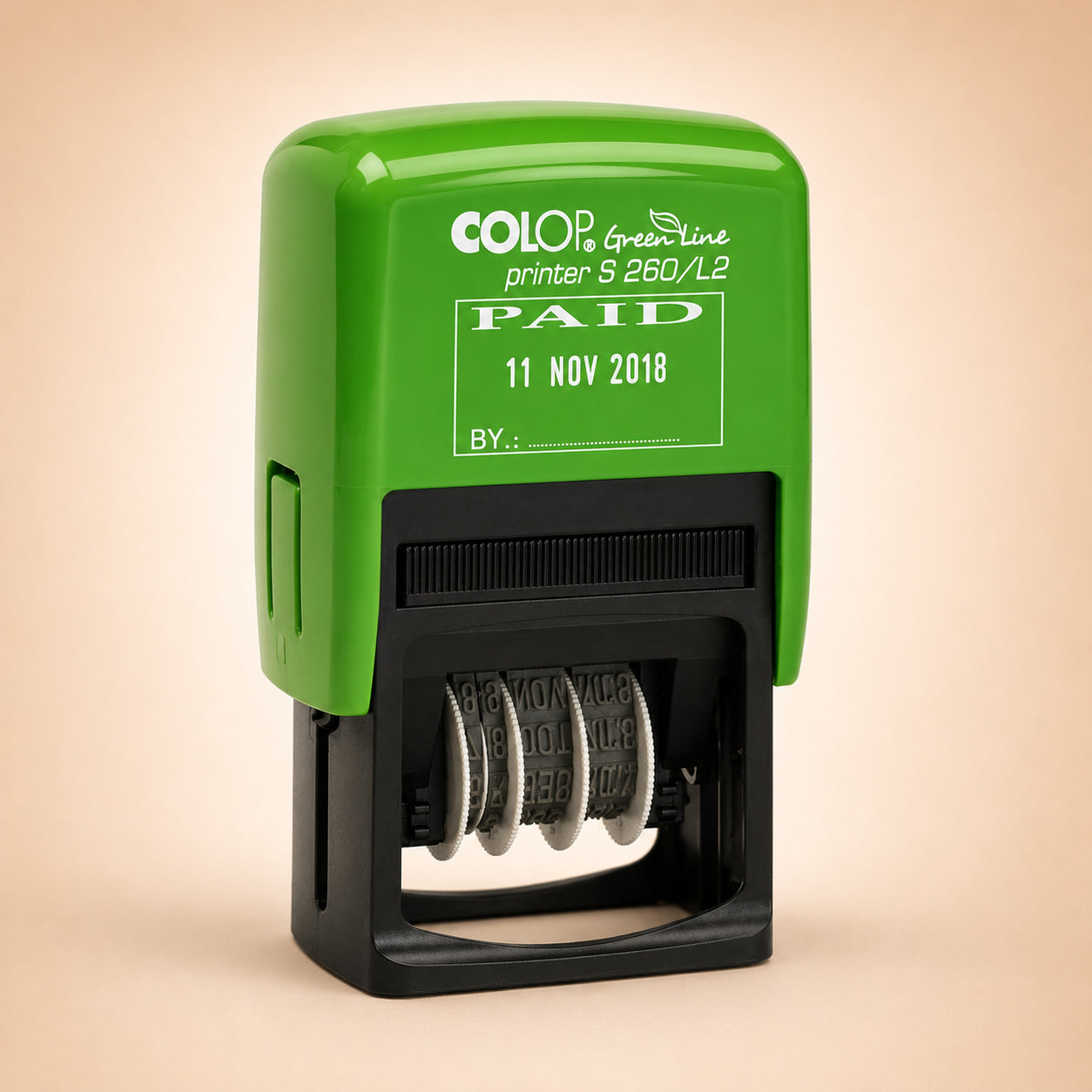 Colop S260/L2 Green Line Text Dater PAID