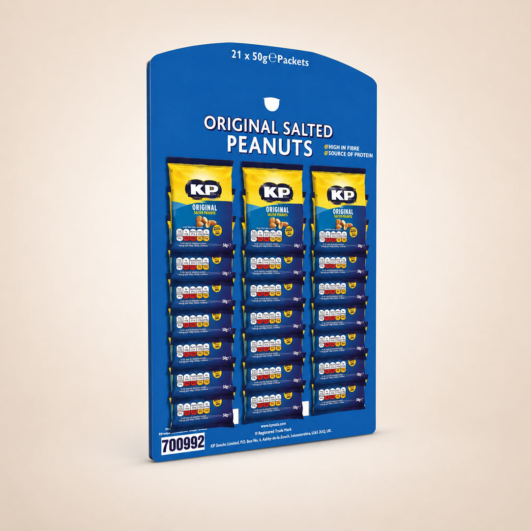 KP Pub Nuts Card - 21 Bags Original Salted Peanuts Card (50g of Each Pack)