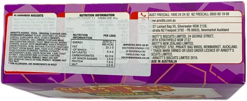 Arnott's Shapes Baked Pizza Flavoured Biscuits, 190 g