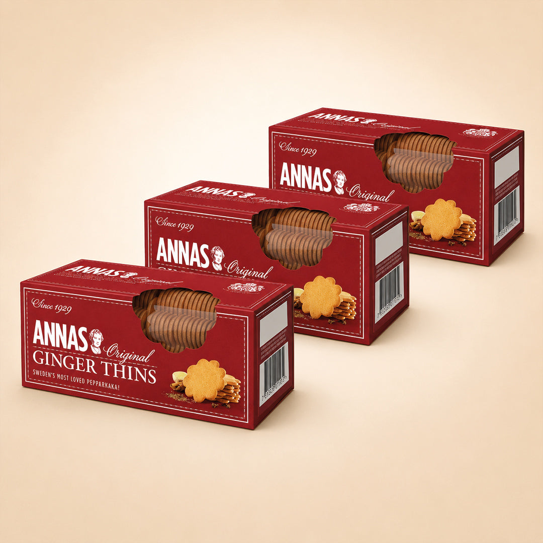 Annas Traditional Swedish Thins (Ginger Thins 3 x 150g)