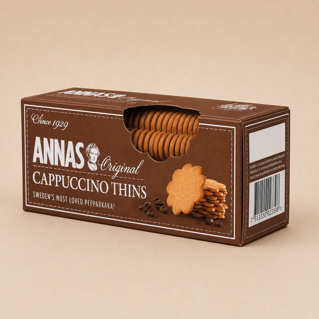 Annas Original Cappuccino Thins 150 g (Pack of 4)