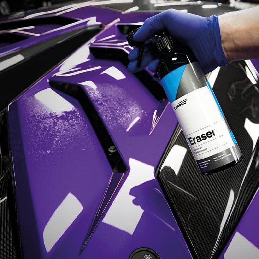 CARPRO Eraser Polish & Oil Remover - Ceramic Coating Prep, Complete Removal of Polishing Oils for Application of CQUARTZ Ceramic Coat, Anti-Static, Dust Free, No Silicone - 1 Liter (34oz) and Sprayer