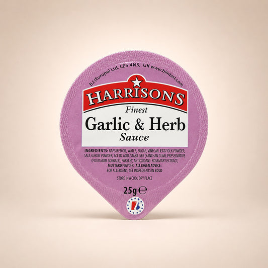 Harrisons Garlic & Herb DIP POTS 25 g (Pack of 100)