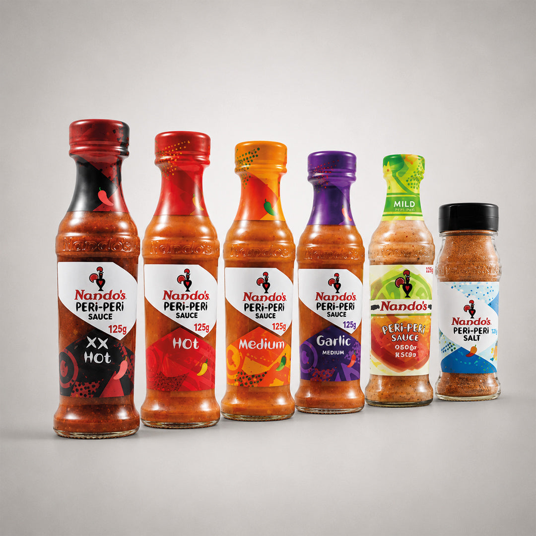 Nando's Lovers Selections Set of 6: 5x125ML Sauces & 1 x Peri-Peri Salt