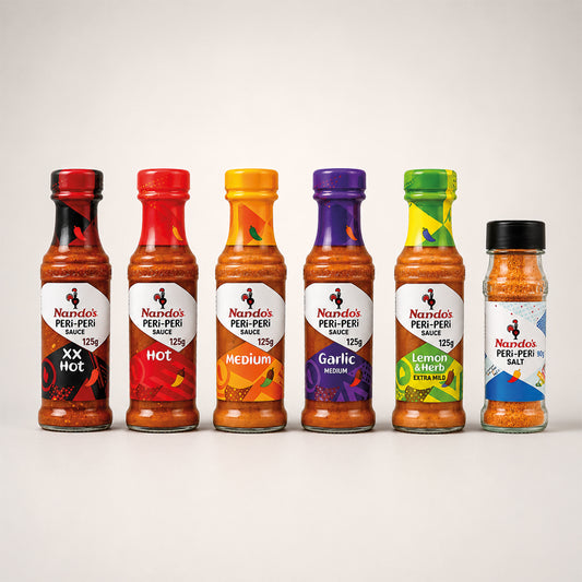 Peri-Peri Salt & Assorted Multi-Flavours Nando's Sauce 125g (Pack of 6)