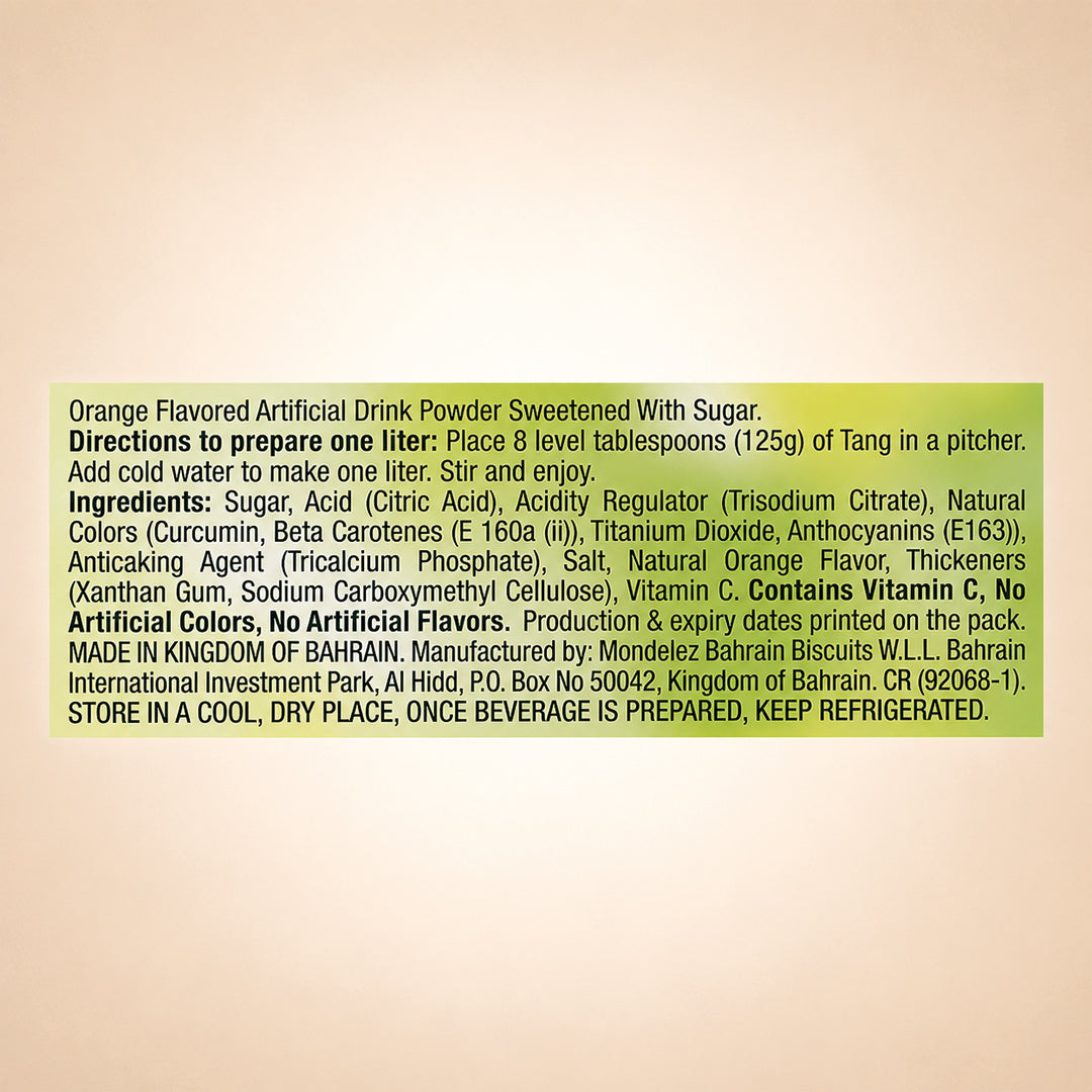 Tang Orange Drink Powder 375g, 375.00 g (Pack of 1)