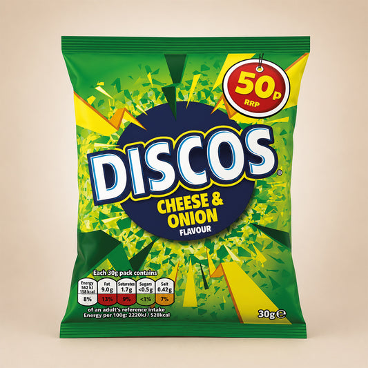 Discos Cheese & Onion Flavour 30g - Box of 30