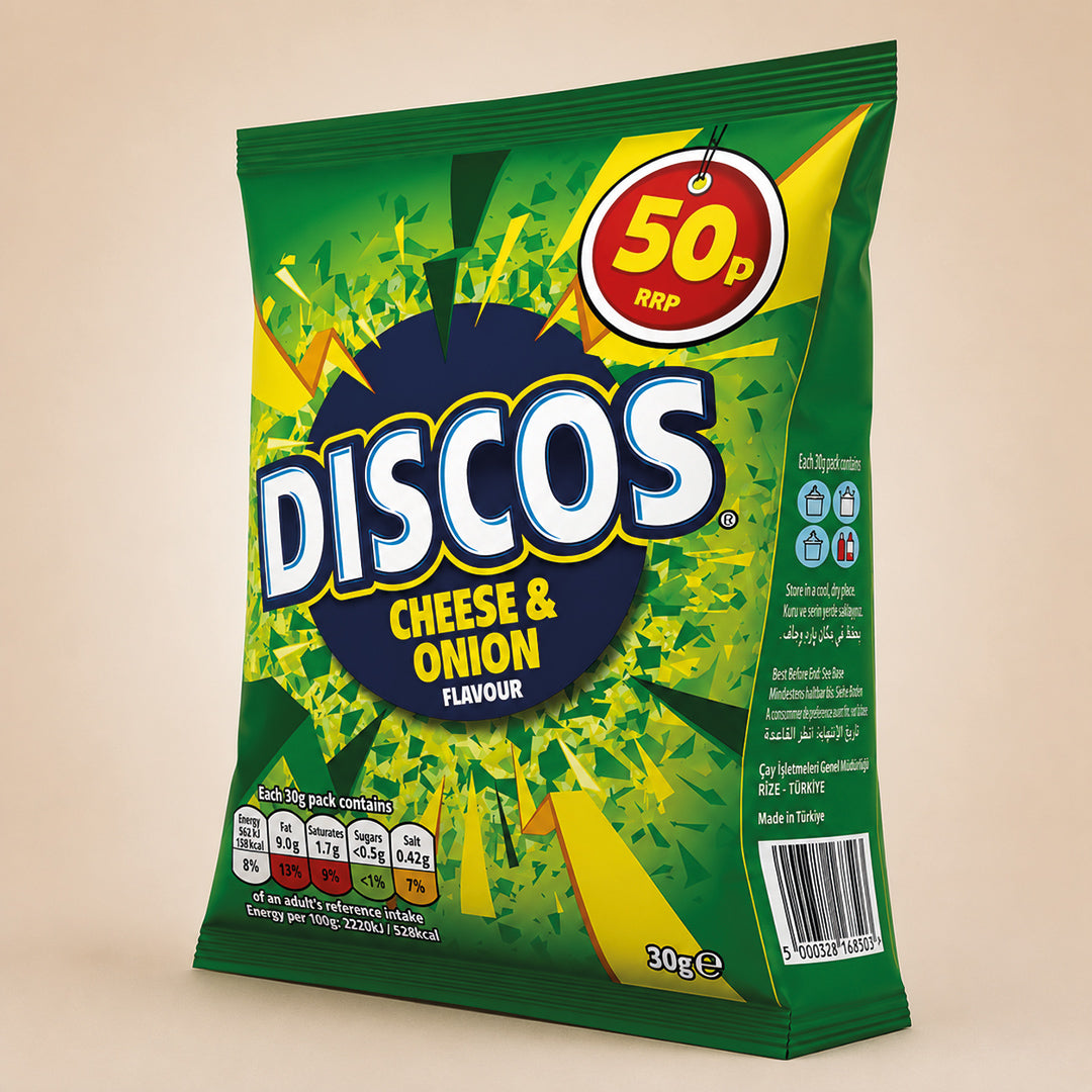 Discos Cheese & Onion Flavour 30g - Box of 30