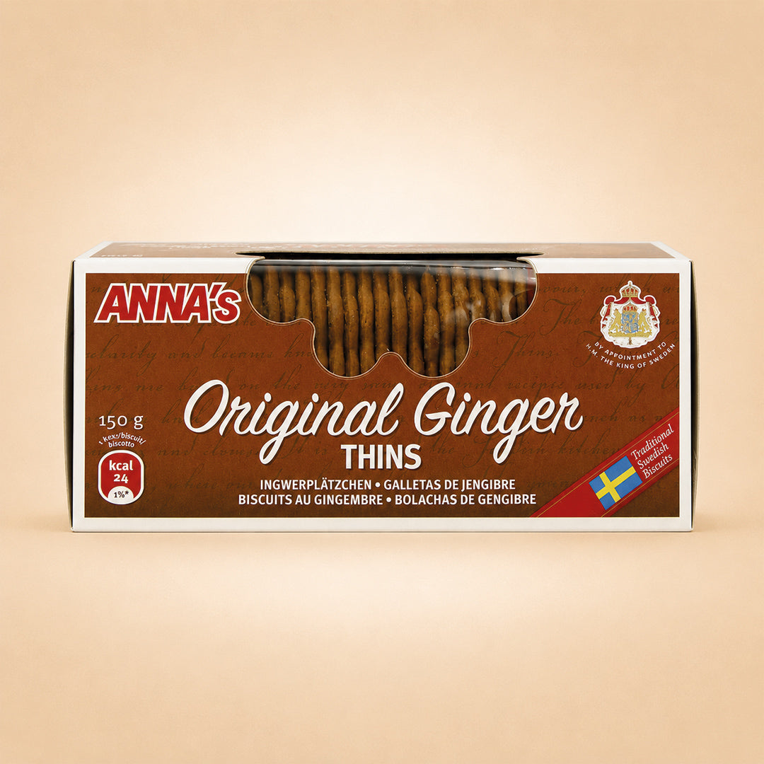 Annas Thins Ginger Biscuits 150 g (Pack of 6)