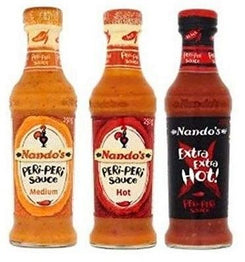 Nando's Peri Peri Sauce Set | Medium, Hot, XX Hot | (Pack of 3)