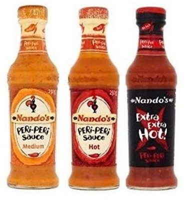 Nando's Peri Peri Sauce Set | Medium, Hot, XX Hot | (Pack of 3)