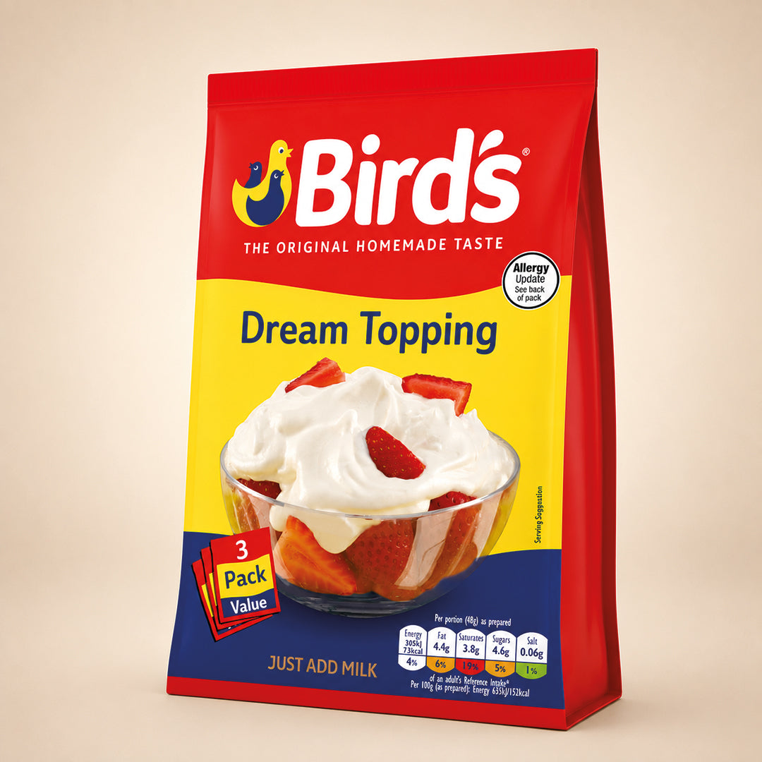 Bird's 452700 Dream Topping Sachet 3x36g, Aluminium, White
