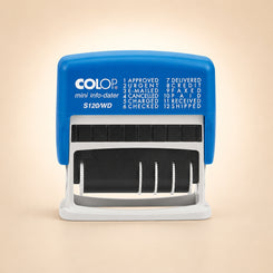 Colop S120/WD Dial-A-Phrase-Dater Stamp Self-Inking 12 Phrases Imprint 43x4mm Red/Blue Ref 14531000