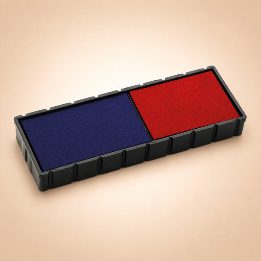 COLOP E/12/2 Blue/Red Replacement Pads - Pack of 2 | 107147 | Two Colour Ink Pads (Blue & Red) to Fit COLOP S120/WD