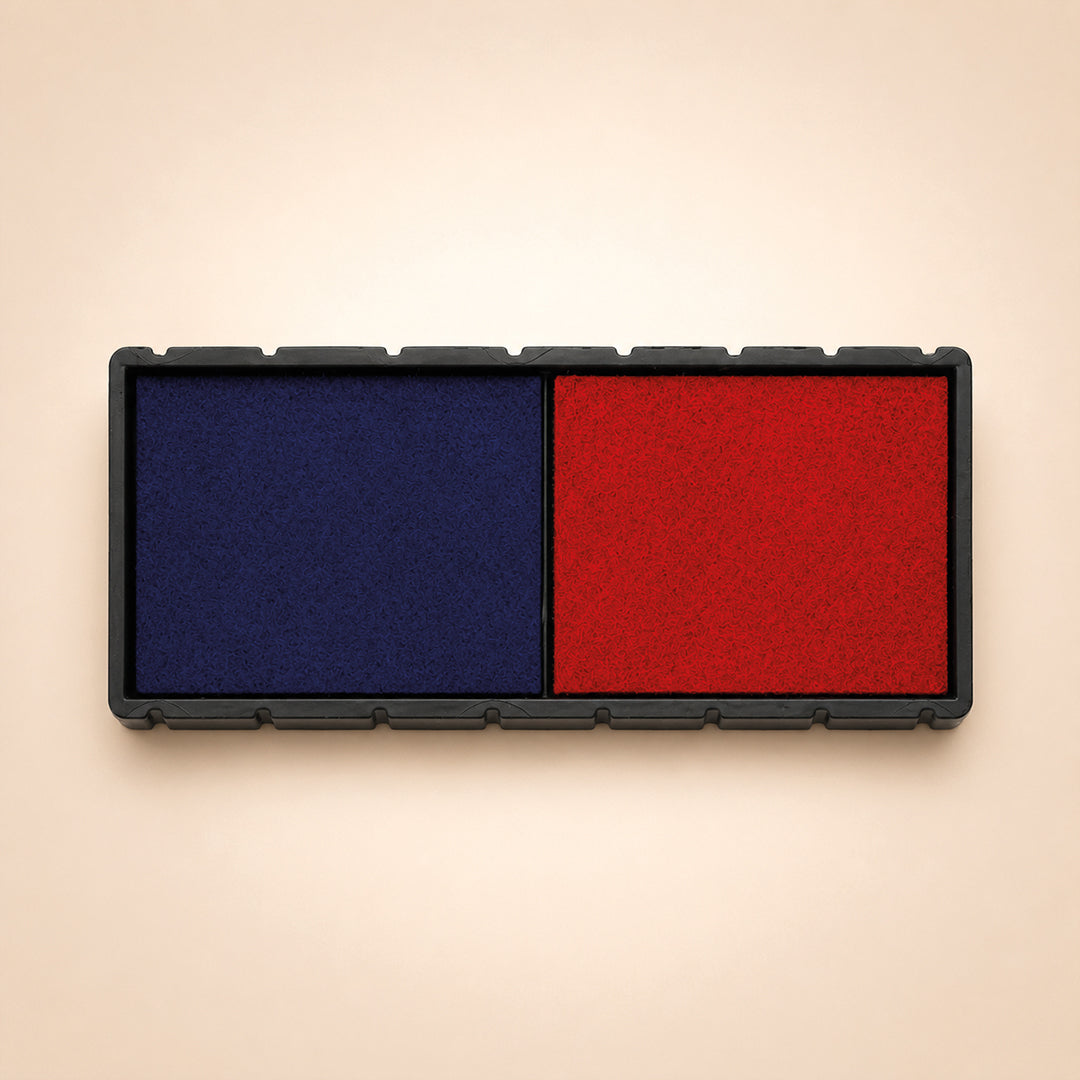 COLOP E/12/2 Blue/Red Replacement Pads - Pack of 2 | 107147 | Two Colour Ink Pads (Blue & Red) to Fit COLOP S120/WD