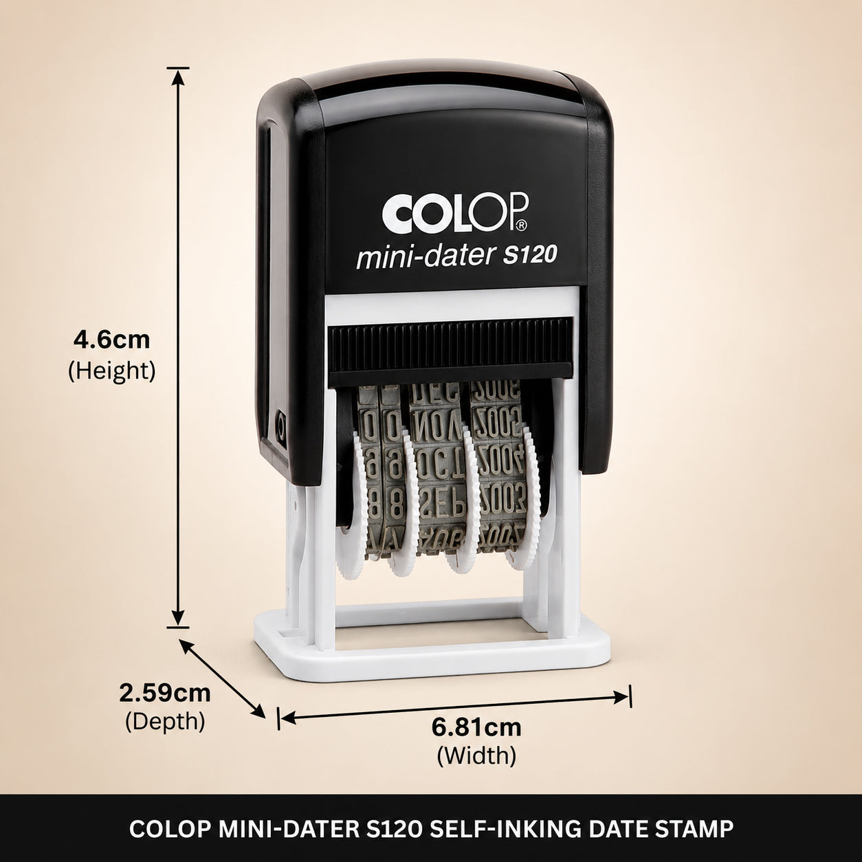 Colop EM37284 S120 Mini Dater Stamp, Black