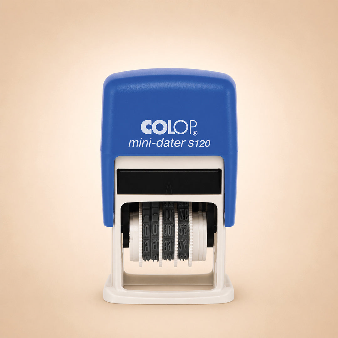 COLOP S120/DD Mini Double Date Stamp | 131983 | 2 x 4mm Adjustable Dates