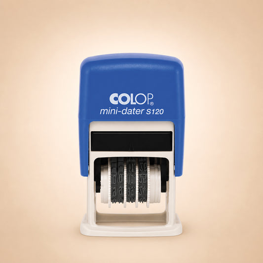COLOP S120/DD Mini Double Date Stamp | 131983 | 2 x 4mm Adjustable Dates
