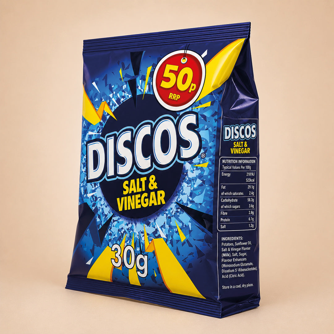 KP DISCOS SALT & VINEGAR CRISPS 30x34g