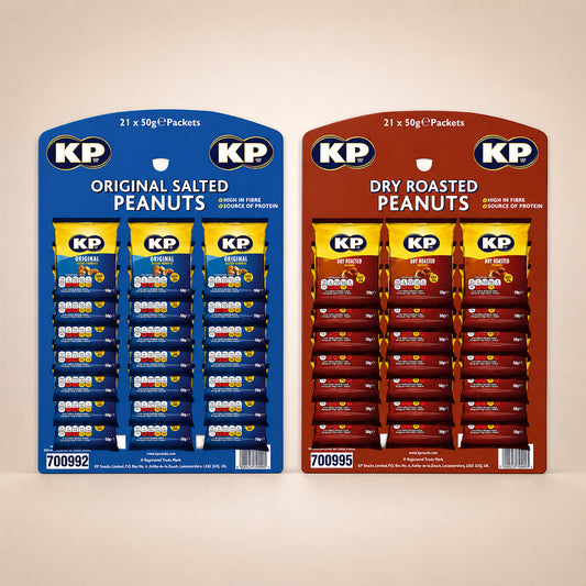 KP Pub Nuts 2 Pack Mix - Original Salted Peanuts and Dry Roasted Peanuts (21 Packs of Each)
