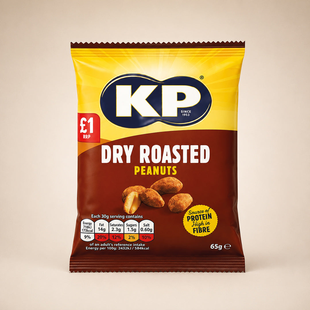 KP Dry Roasted Peanuts 16 x 65g Bags