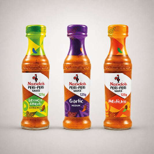 Nando's Peri-Peri Sauce Selection Medium, Lemon & Herb, Garlic 125g