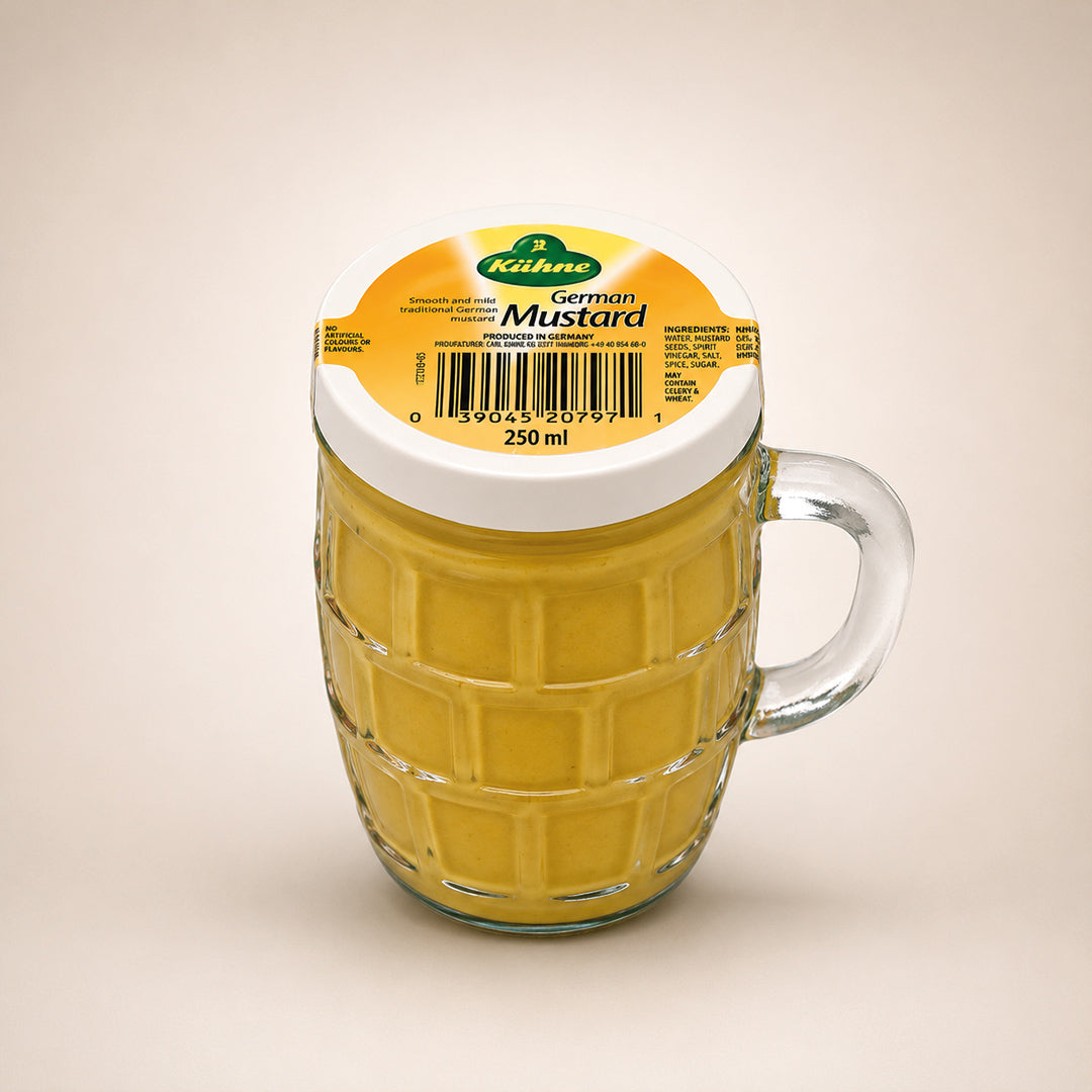 Kuhne Traditional German Mustard Glass 250ml (Pack of 3)
