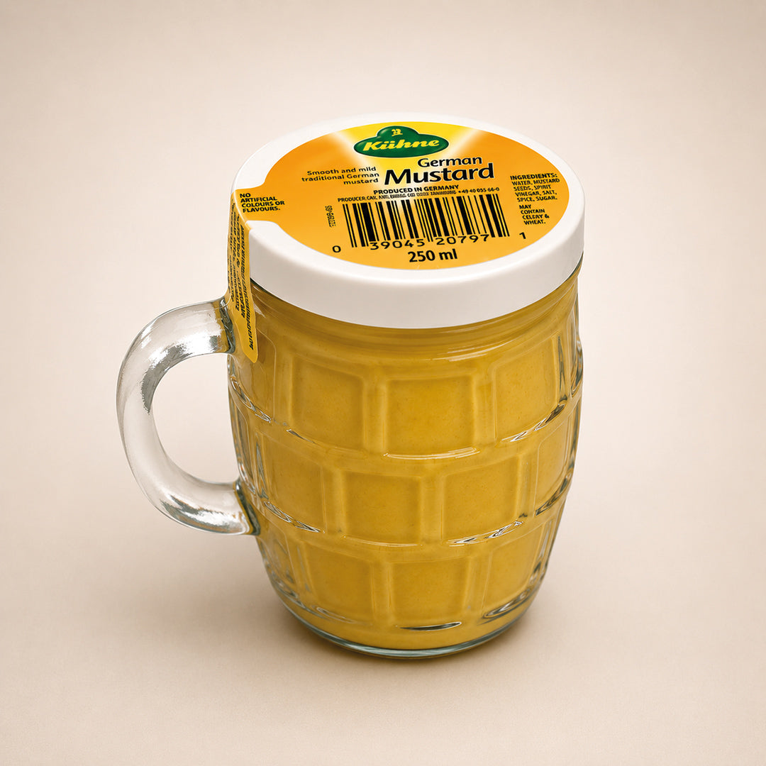Kuhne Traditional German Mustard Glass 250ml (Pack of 3)