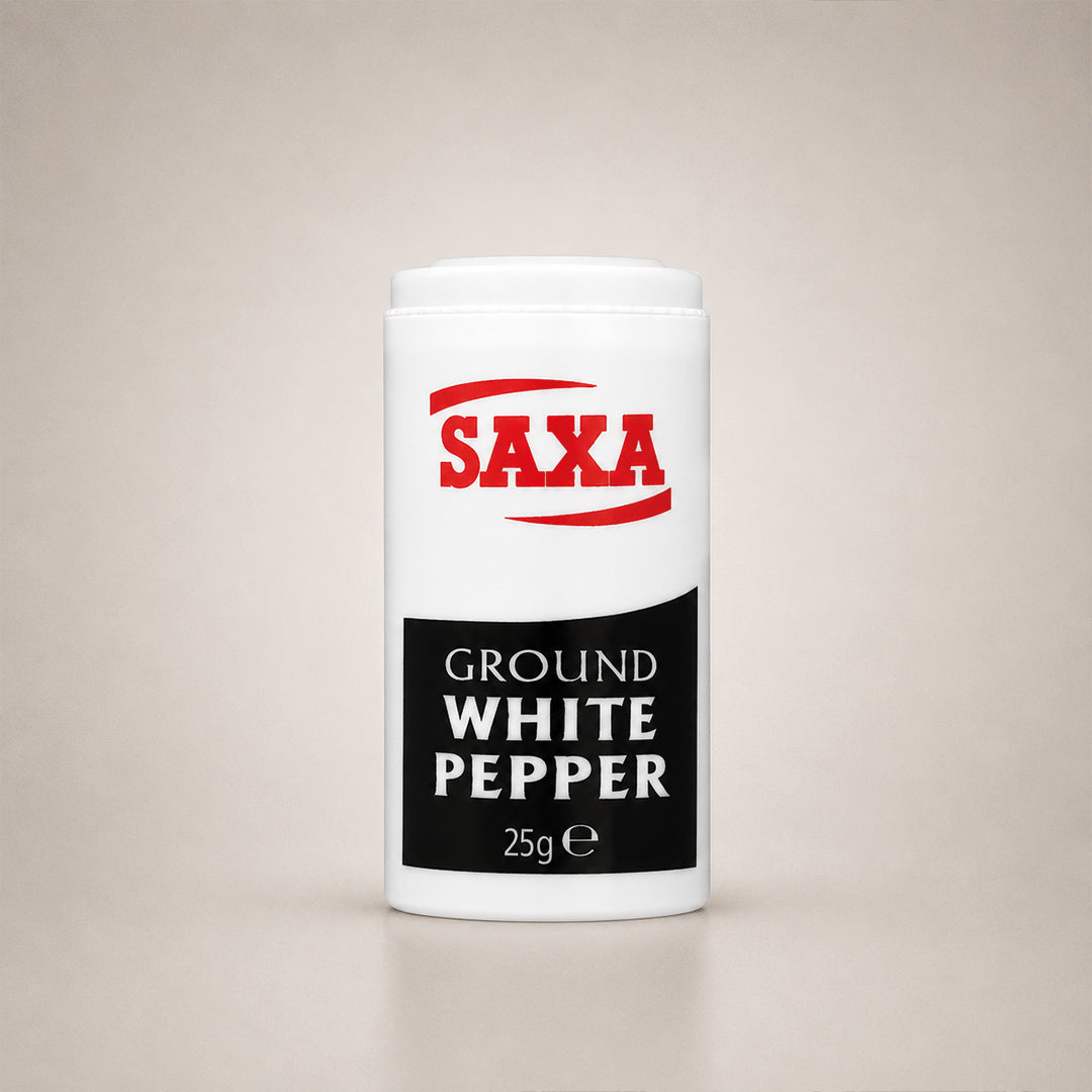 Saxa Ground White Pepper 25g (Pack of 12 x 25g)