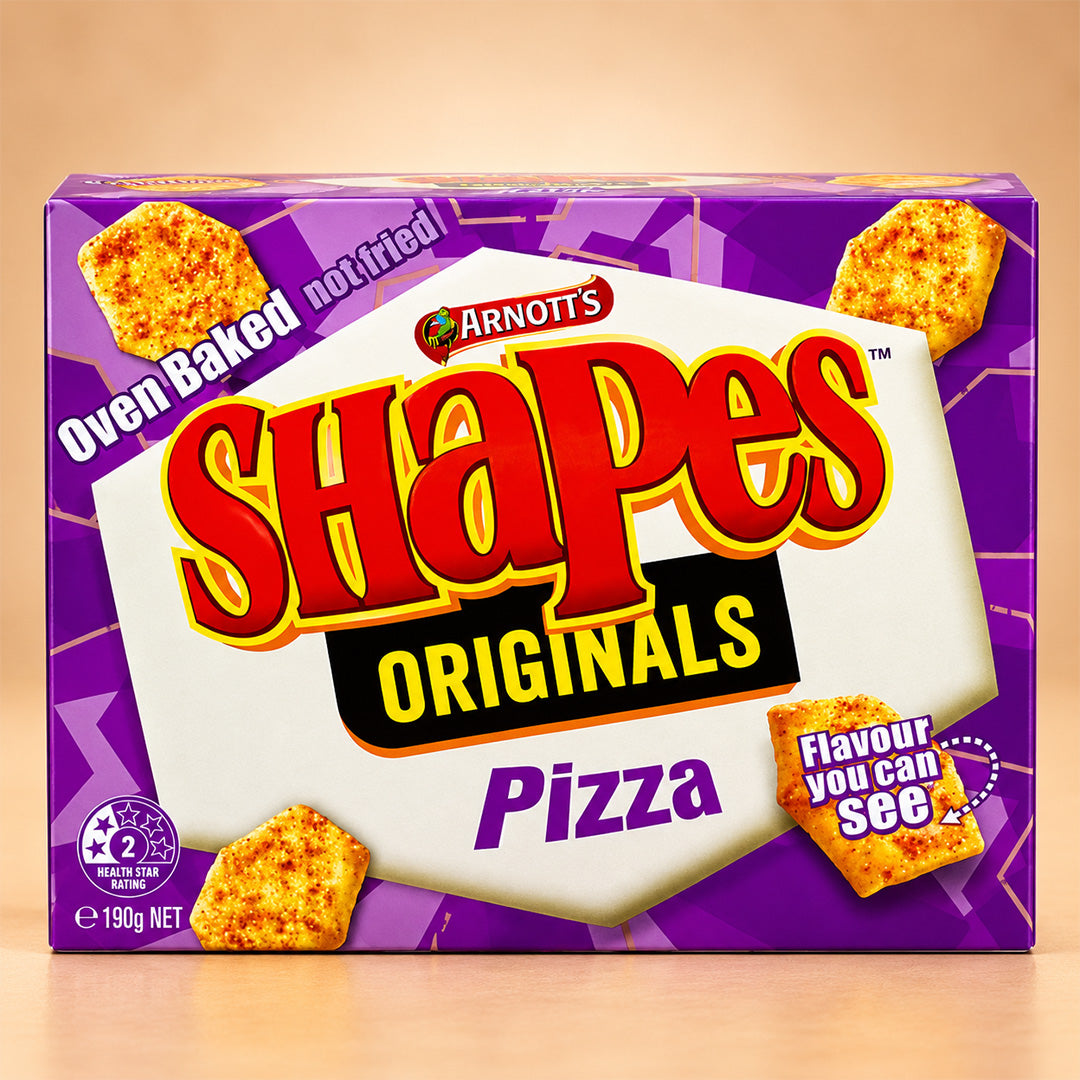 Arnott's Shapes Baked Pizza Flavoured Biscuits, 190 g