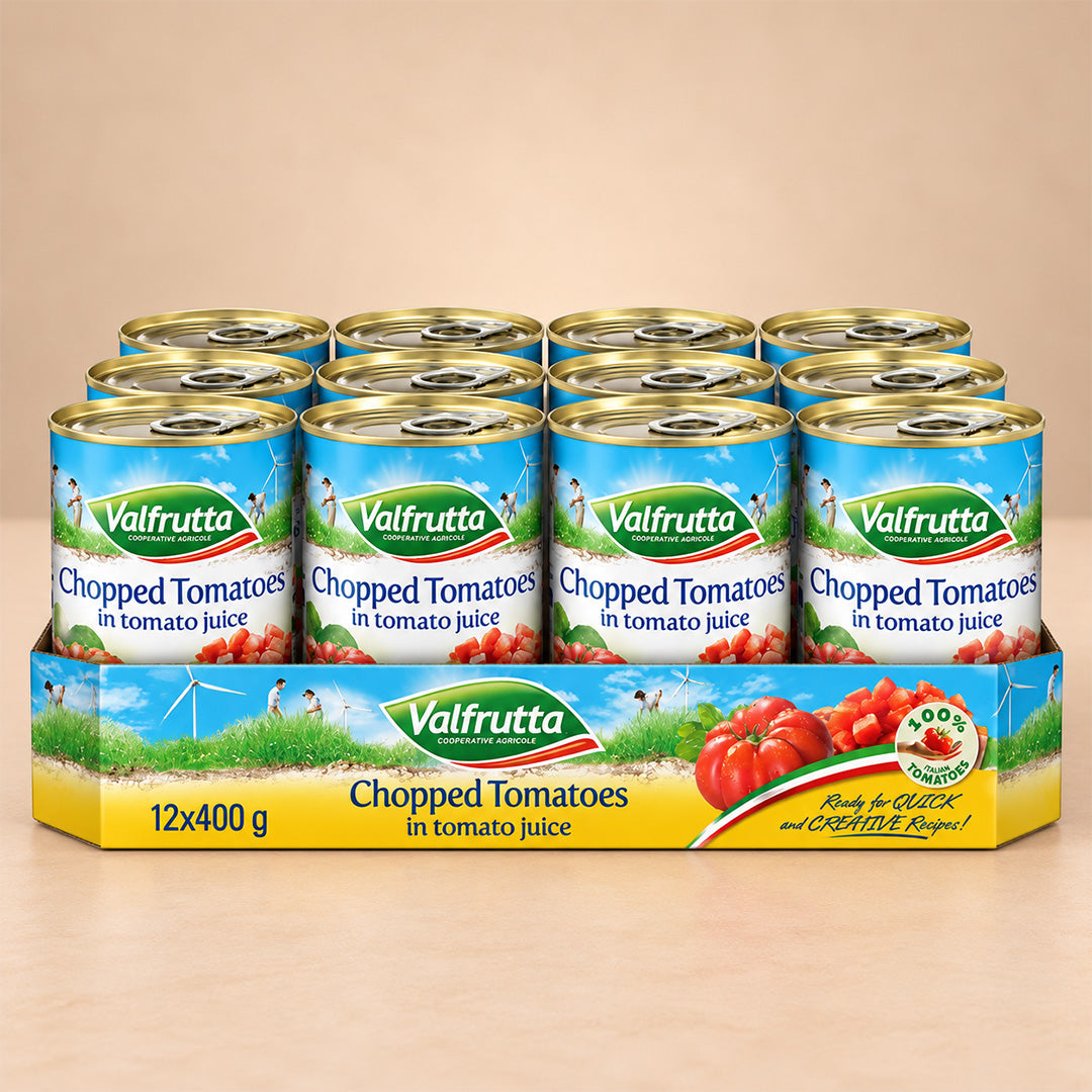 Valfrutta Tinned Chopped Tomatoes in Tomato Juice (12 x 400g)