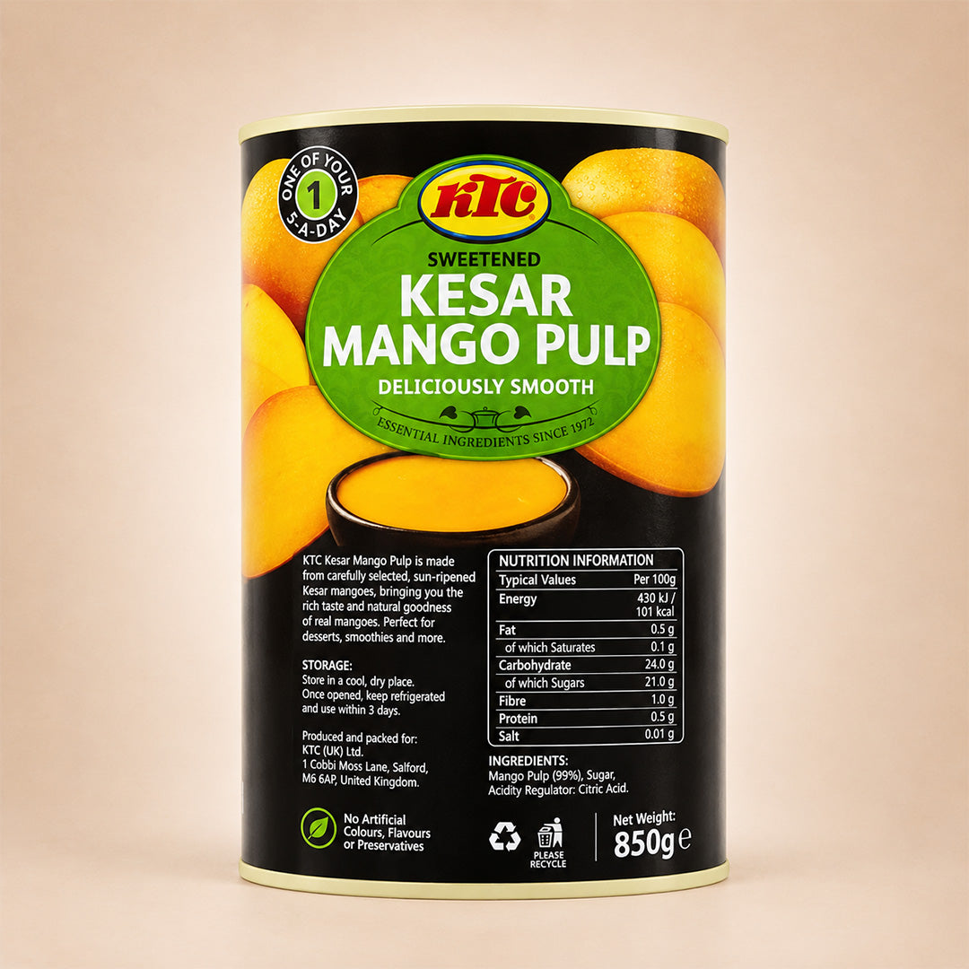KTC Sweetened Kesar Mango Pulp 850g (Pack of 6)