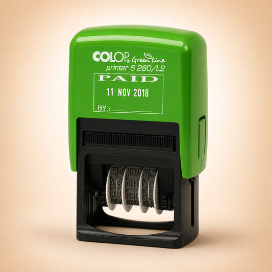 Colop S260/L2 Green Line Text Dater PAID