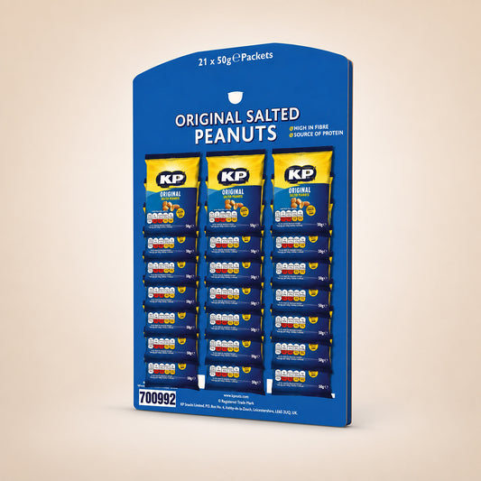 KP Pub Nuts Card - 21 Bags Original Salted Peanuts Card (50g of Each Pack)