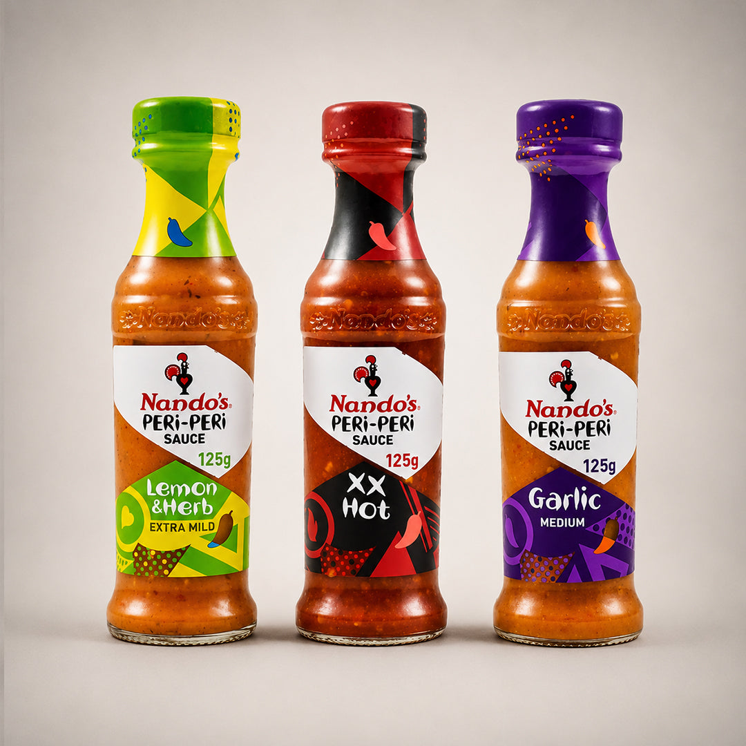 Nando's Peri-Peri Sauce Selection Hot, Lemon & Herb, Garlic 125g