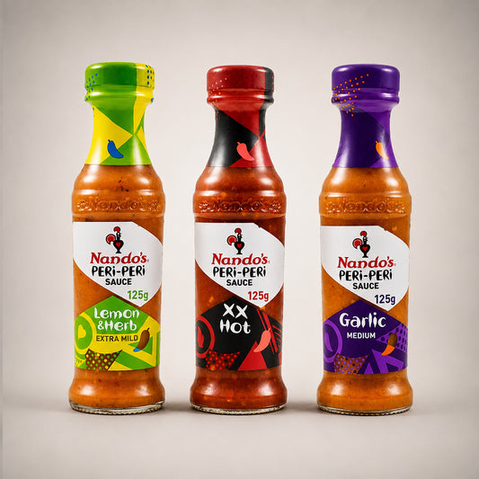 Nando's Peri-Peri Sauce Selection Hot, Lemon & Herb, Garlic 125g