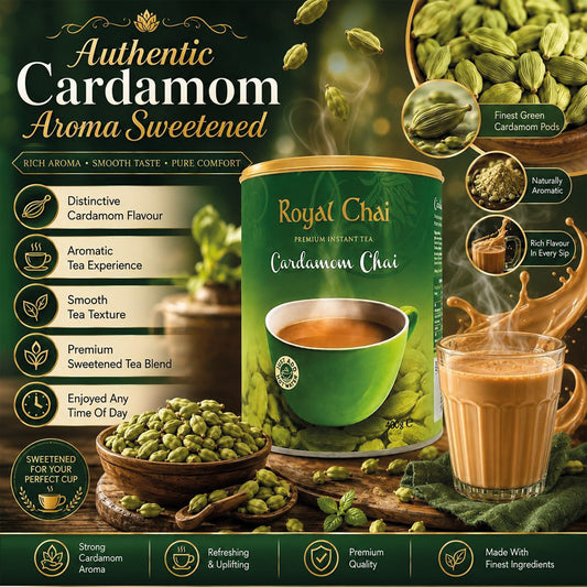 Royal Chai Cardamom (Unsweetened) 180g | Premium Instant Tea