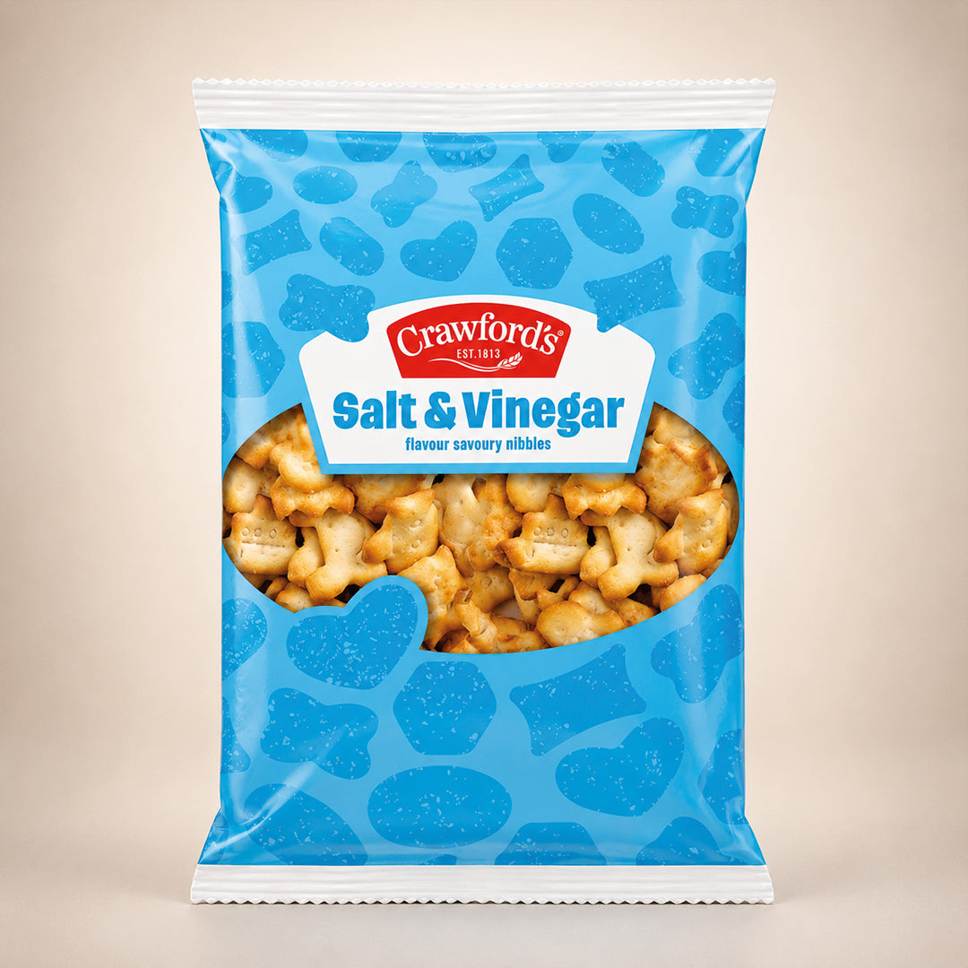 Crawford's Savouries Salt and Vinegar Baked Snacks 200 g (Pack of 8)