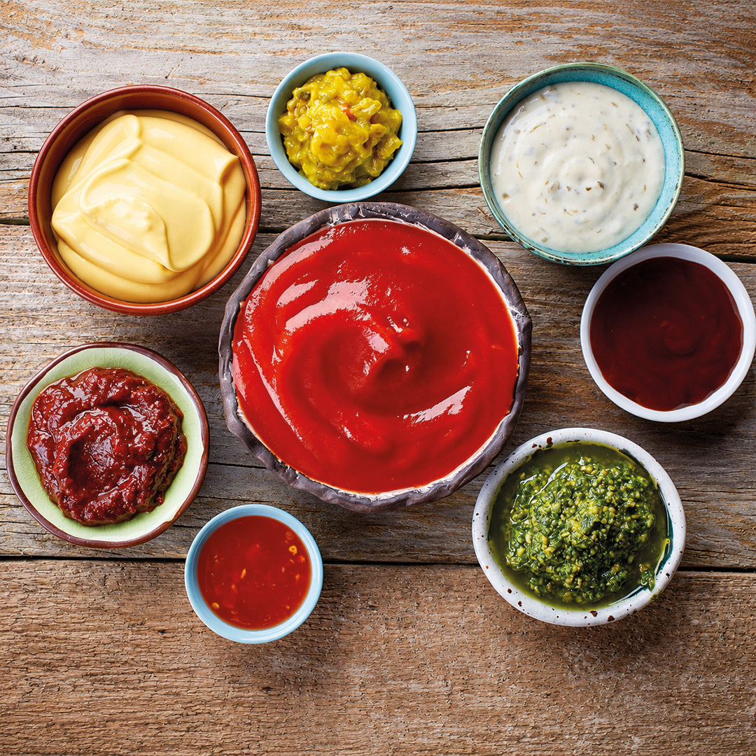 Crucials 5 Pack Sauces | BBQ Sweet Chilli Spicy Mayo Garlic Burger 500ml x 5