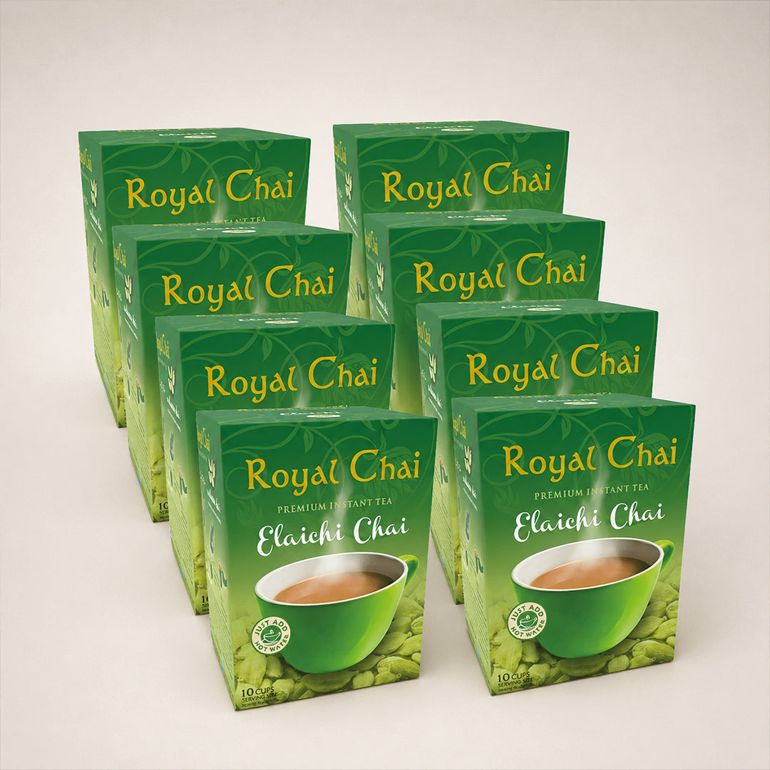 Royal Chai Elaichi Chai Unsweetened 180g (Pack of 8)