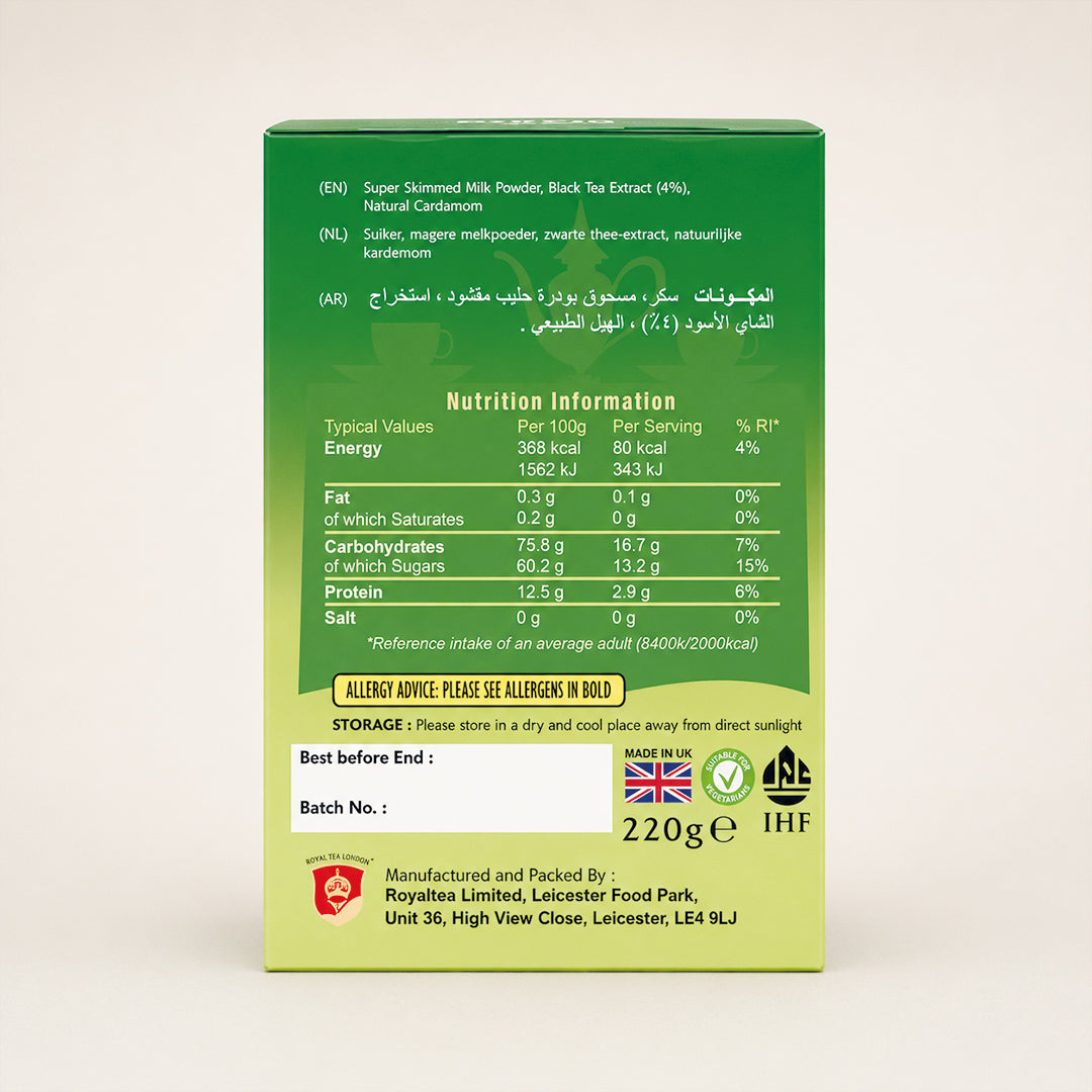 Royal Chai Elaichi Chai Unsweetened 180g (Pack of 8)